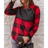 Azura Exchange Plaid Paneled Sweatshirt – L