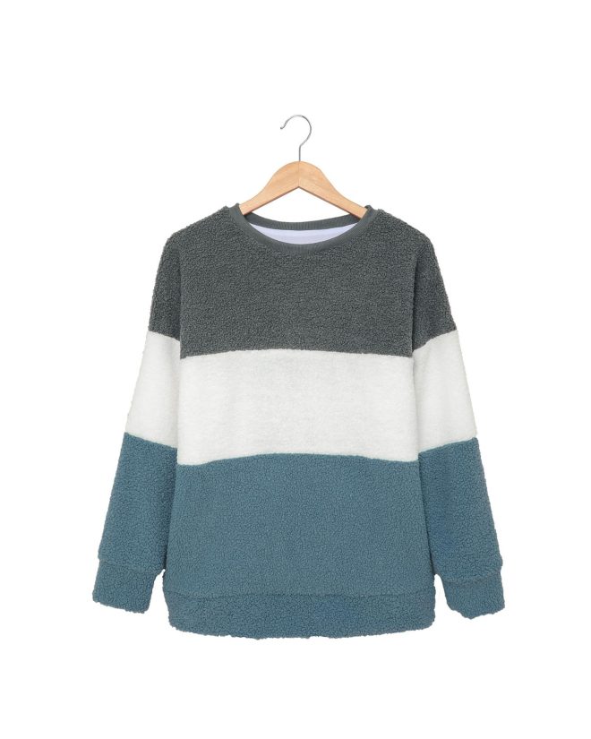 Azura Exchange Colorblock Plush Sweatshirt – M