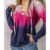 Azura Exchange Gradient Lace Up Hoodie – L