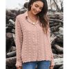 Azura Exchange Button Fuzzy Polka Dot Shirt – M