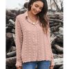 Azura Exchange Button Fuzzy Polka Dot Shirt – M