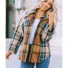 Azura Exchange Color Block Plaid Shirt with Buttoned Details – 2XL