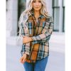 Azura Exchange Color Block Plaid Shirt with Buttoned Details – 2XL