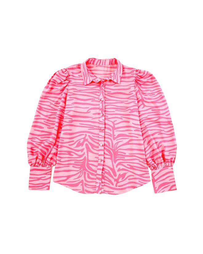 Azura Exchange Zebra Stripes Lantern Sleeve Shirt – L