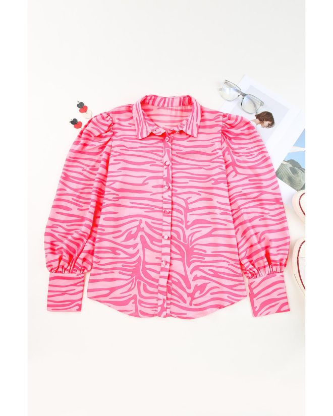 Azura Exchange Zebra Stripes Lantern Sleeve Shirt – L