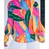 Azura Exchange Swirl Color Block Print Lantern Sleeve Shirt – 2XL