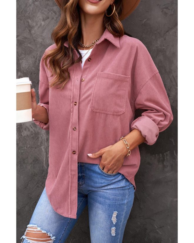 Azura Exchange Button Pocket Corduroy Shirt – 2XL