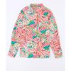 Azura Exchange Buttoned Sheath Long Sleeve Shirt with Abstract Floral Print – L