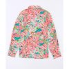 Azura Exchange Buttoned Sheath Long Sleeve Shirt with Abstract Floral Print – L