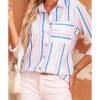 Azura Exchange Striped Roll Tab Sleeve Shirt – L