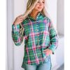 Azura Exchange Plaid Button Down Split Shirt – L