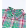 Azura Exchange Plaid Button Down Split Shirt – L