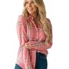 Azura Exchange Plaid Print Button Front Shirt – L