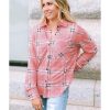 Azura Exchange Plaid Print Button Front Shirt – L