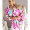 Azura Exchange Floral Print Lace-up Tunic Shirt – L