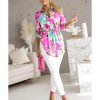 Azura Exchange Floral Print Lace-up Tunic Shirt – L