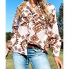 Azura Exchange Button Flap Pocket Shirt with Western Aztec Pattern – L