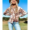 Azura Exchange Button Flap Pocket Shirt with Western Aztec Pattern – L