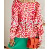 Azura Exchange Abstract Print Long Sleeve Buttoned Shirt – L