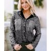 Azura Exchange Sequin Color Block Patch Pocket Shirt – M