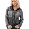 Azura Exchange Sequin Color Block Patch Pocket Shirt – M