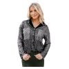 Azura Exchange Sequin Color Block Patch Pocket Shirt – M