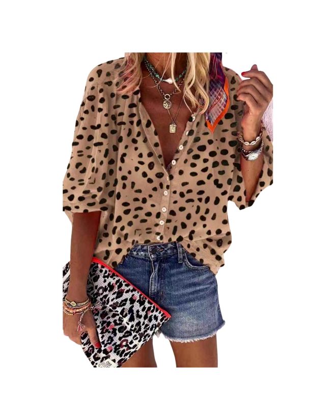 Azura Exchange Leopard Print Casual Shirt – L