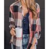 Azura Exchange Roll-up Sleeve Plaid Pattern Shirt – L