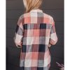 Azura Exchange Roll-up Sleeve Plaid Pattern Shirt – L