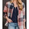 Azura Exchange Roll-up Sleeve Plaid Pattern Shirt – L