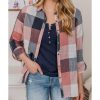 Azura Exchange Roll-up Sleeve Plaid Pattern Shirt – L