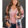 Azura Exchange Roll-up Sleeve Plaid Pattern Shirt – L