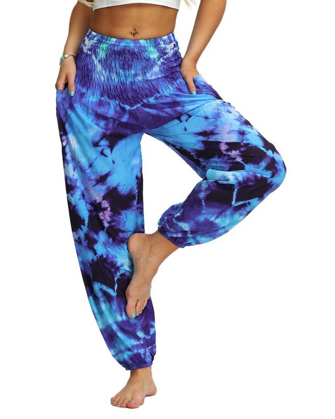 Azura Exchange Tie-Dye Casual Harem Pants – L