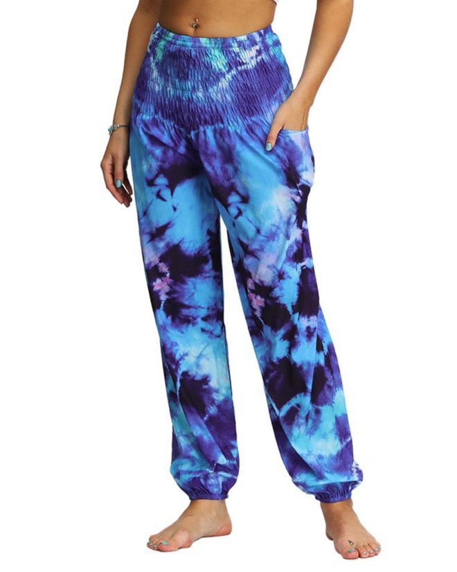 Azura Exchange Tie-Dye Casual Harem Pants – L