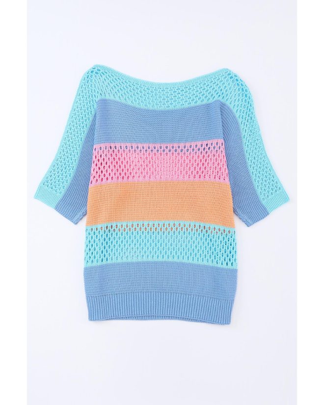 Azura Exchange Colorblock Striped Knitted Top – L