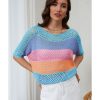 Azura Exchange Colorblock Striped Knitted Top – L