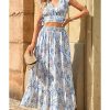 Azura Exchange Floral Ruffled Crop Top and Maxi Skirt Set – 2XL