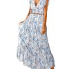 Azura Exchange Floral Ruffled Crop Top and Maxi Skirt Set – 2XL