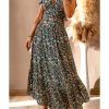 Azura Exchange Floral Ruffled Crop Top and Maxi Skirt Set – L