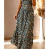 Azura Exchange Floral Ruffled Crop Top and Maxi Skirt Set – L