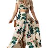 Azura Exchange Tropical Print Crop Top and Maxi Skirt Set – XL