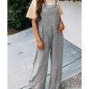 Azura Exchange Textured Wide Leg Overall with Pockets – L