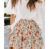 Azura Exchange Beige Ruffle Tiered Floral Skirt – XL