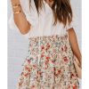 Azura Exchange Beige Ruffle Tiered Floral Skirt – XL