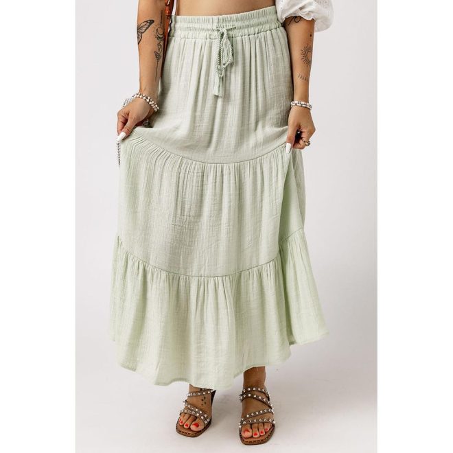 Azura Exchange High Waist Tiered Long Skirt – L