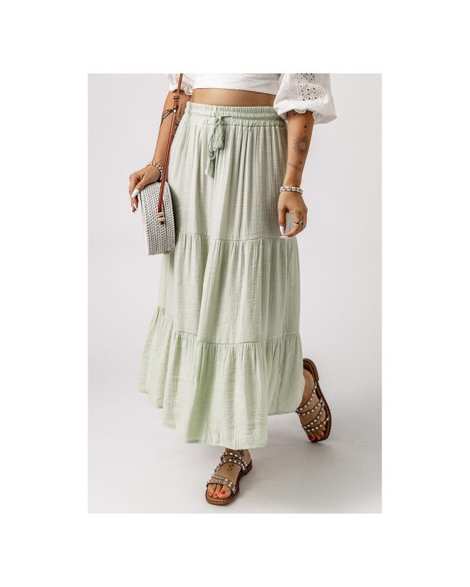 Azura Exchange High Waist Tiered Long Skirt – L