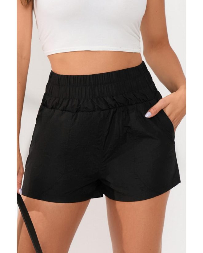 Azura Exchange Elastic High Waist Side Pockets Shorts – L