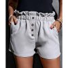 Azura Exchange Linen Mix Paper Bag Shorts – L