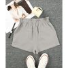 Azura Exchange Linen Mix Paper Bag Shorts – L