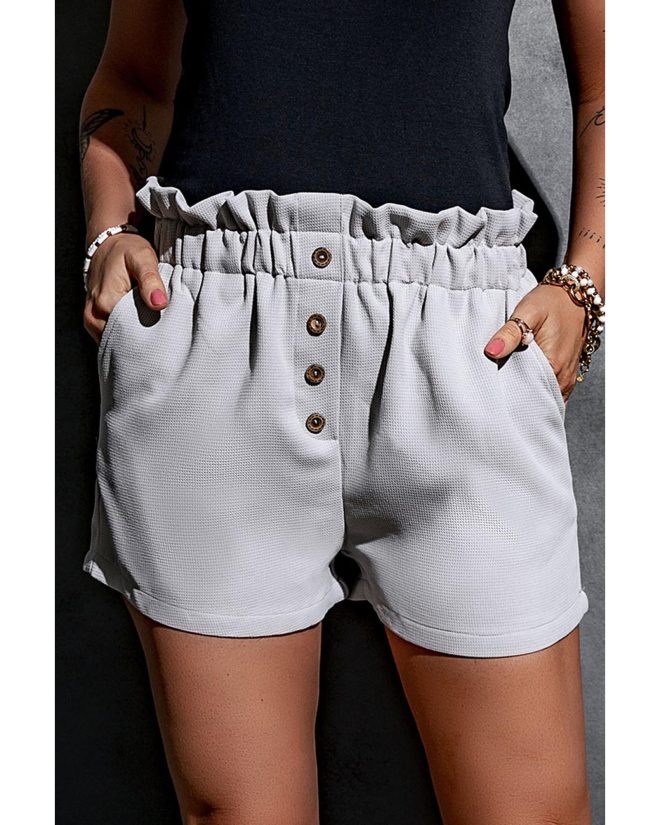 Azura Exchange Linen Mix Paper Bag Shorts – L